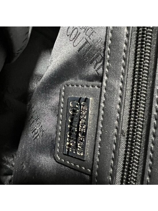 Versace Jeans Couture Logo Embossed Patent Leather Backpack Gold main image 7